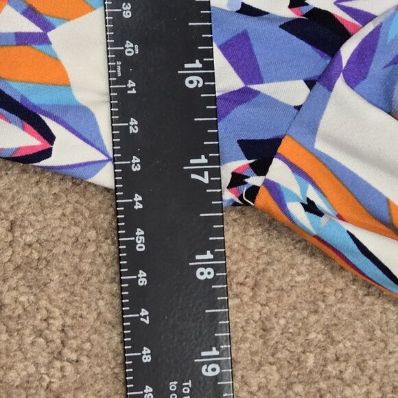 Vince Camuto Multicolor Blue Pink Orange Stretch Sheath Long Sleeve Dress Size 8 - Picture 9 of 14